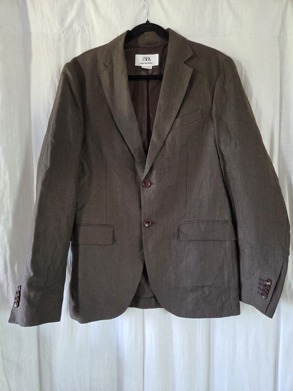 Zara | Santorial Brown Linen Men's Blazer